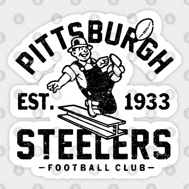 Retro Pittsburgh Steelers 1 by Buck Tee Sticker by Buck Tee